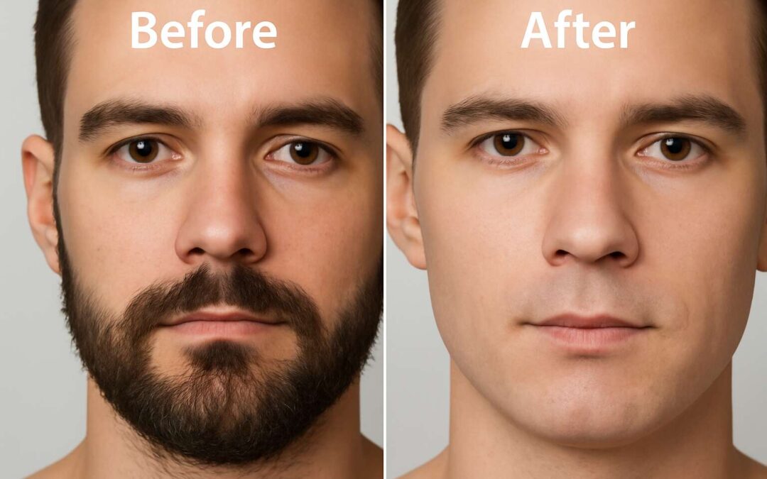 The transformation journey with laser hair removal face men before and after: see real changes.