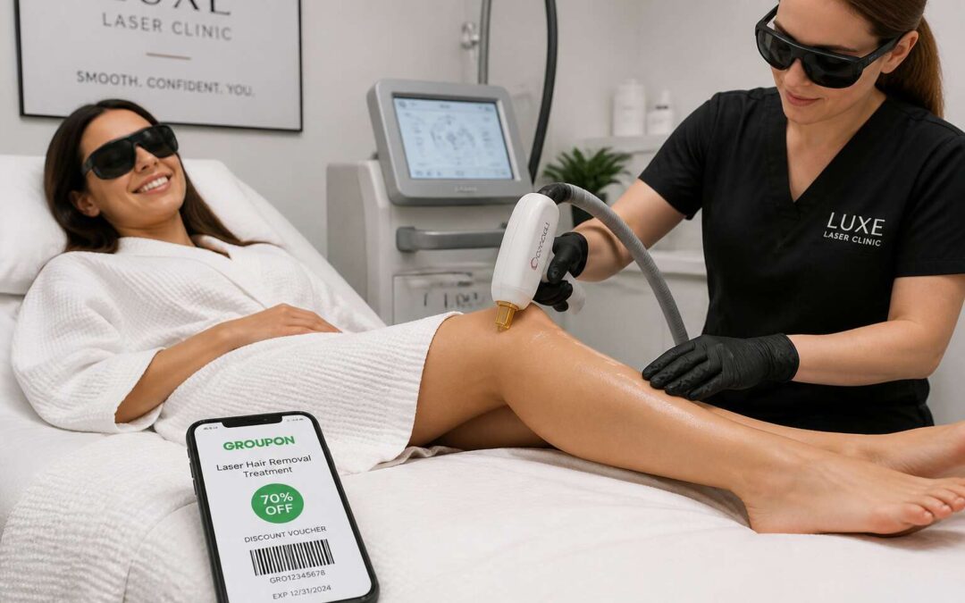 Laser hair removal treatment groupon deals for smooth skin now.